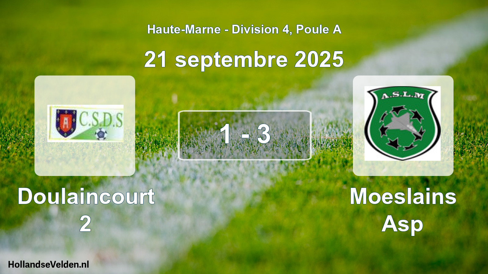 Match joué: Doulaincourt 2 - Moeslains Asp 1 - 3 (21 septembre 2025)
