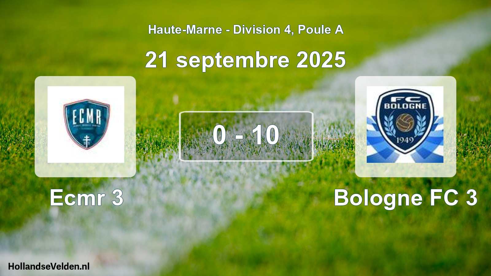 Gespeelde wedstrijd: Ecmr 3 - Bologne FC 3 0 - 10 (21 september 2025)