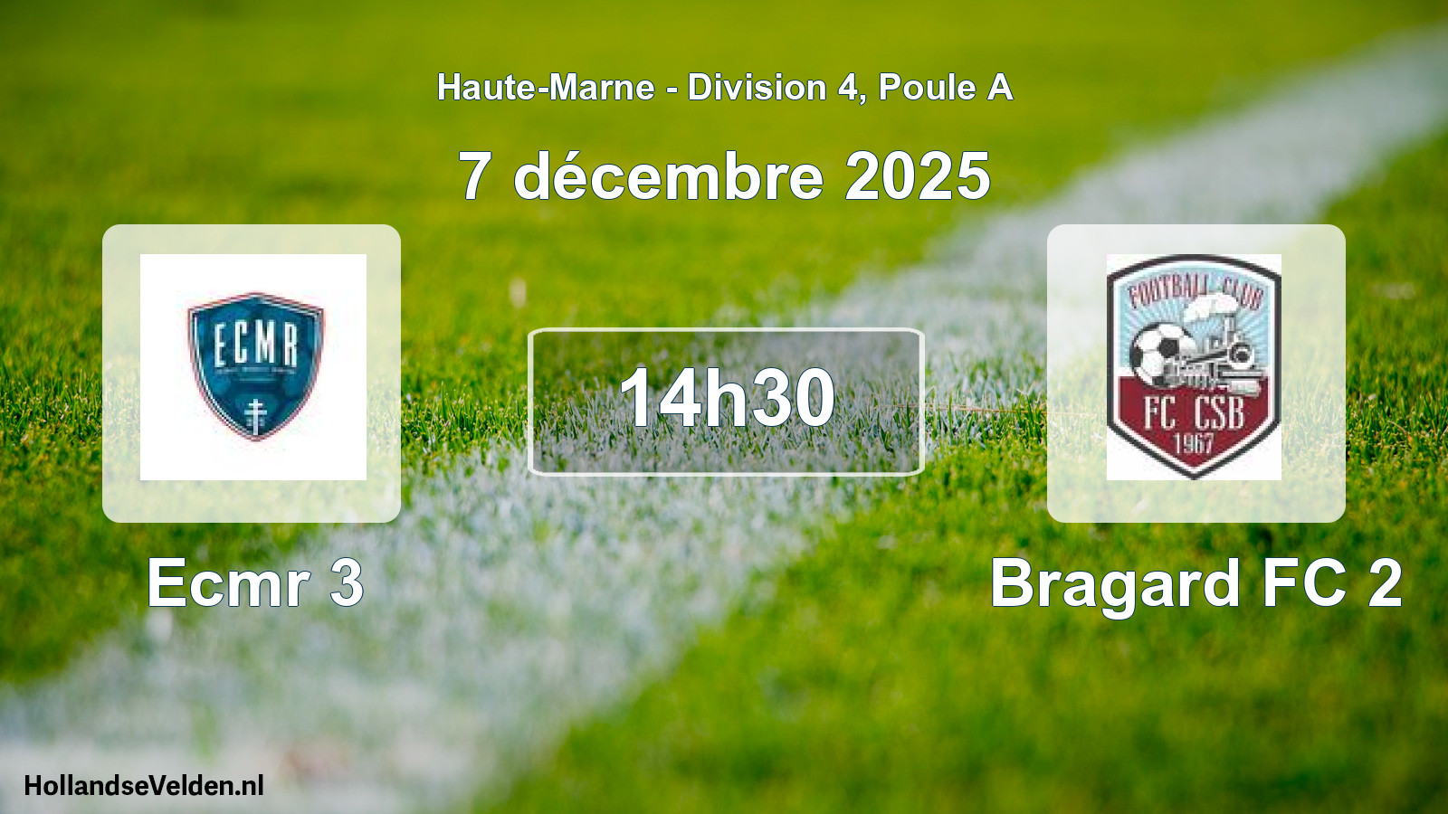 Match programmé: Ecmr 3 - Bragard FC 2 (7 décembre 2025)