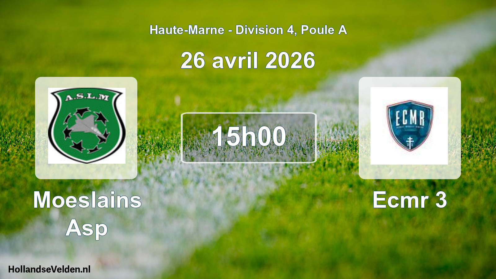 Match programmé: Moeslains Asp - Ecmr 3 (26 avril 2026)