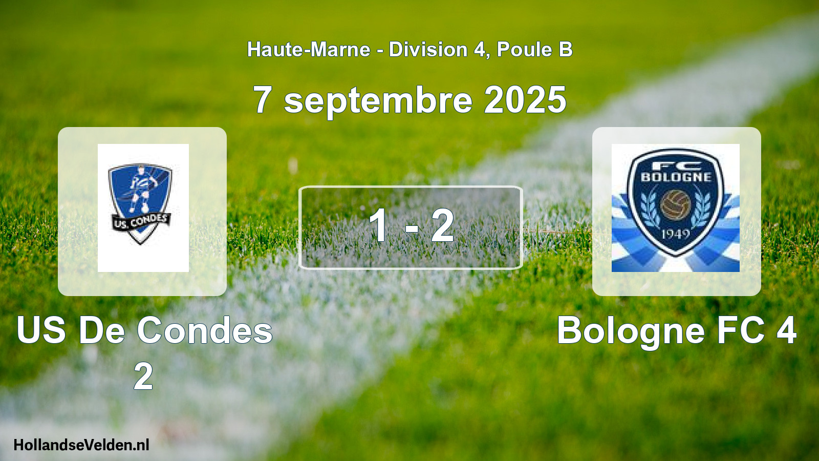 Match joué: US De Condes 2 - Bologne FC 4 1 - 2 (7 septembre 2025)