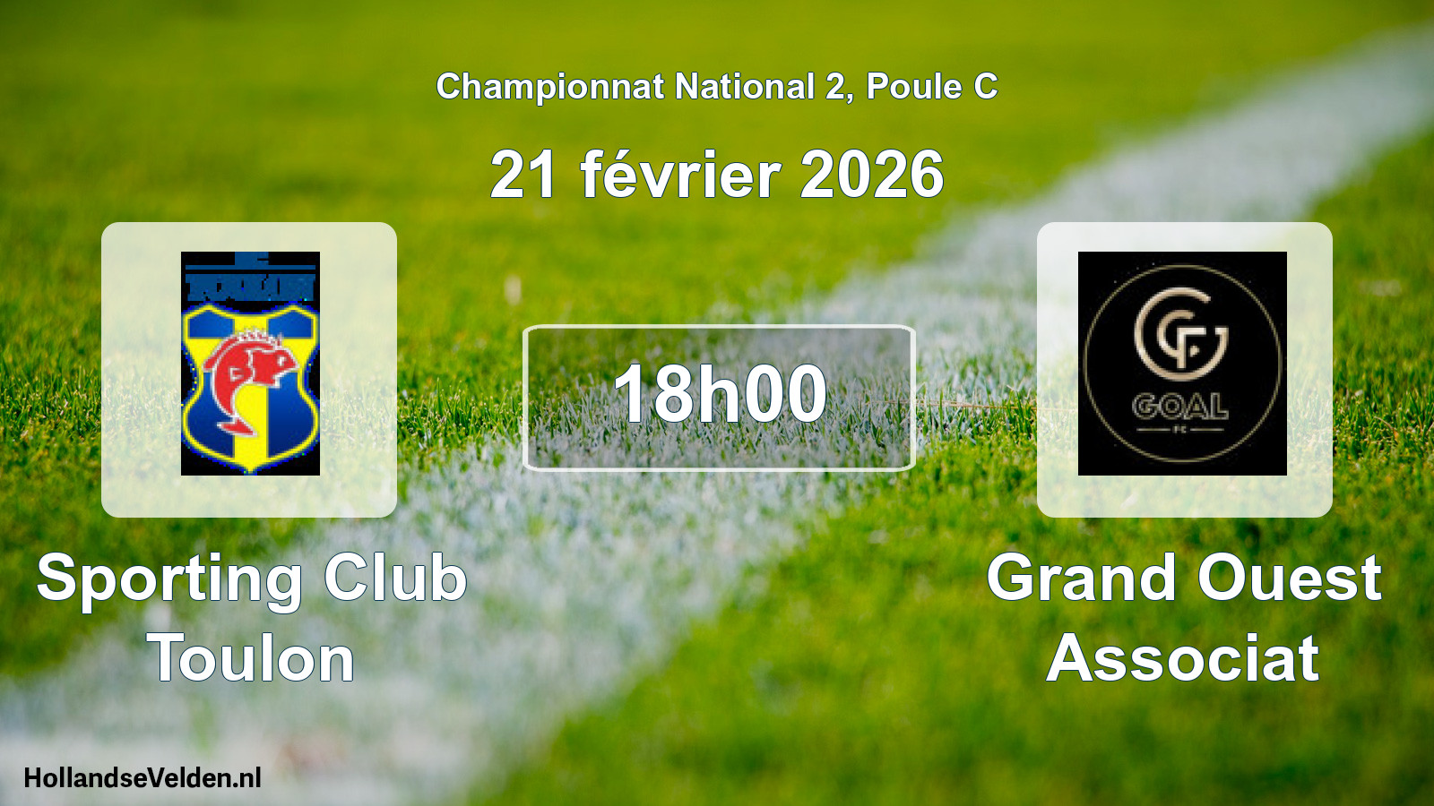 Geplande wedstrijd: Sporting Club Toulon - Grand Ouest Associat (21 februari 2026)