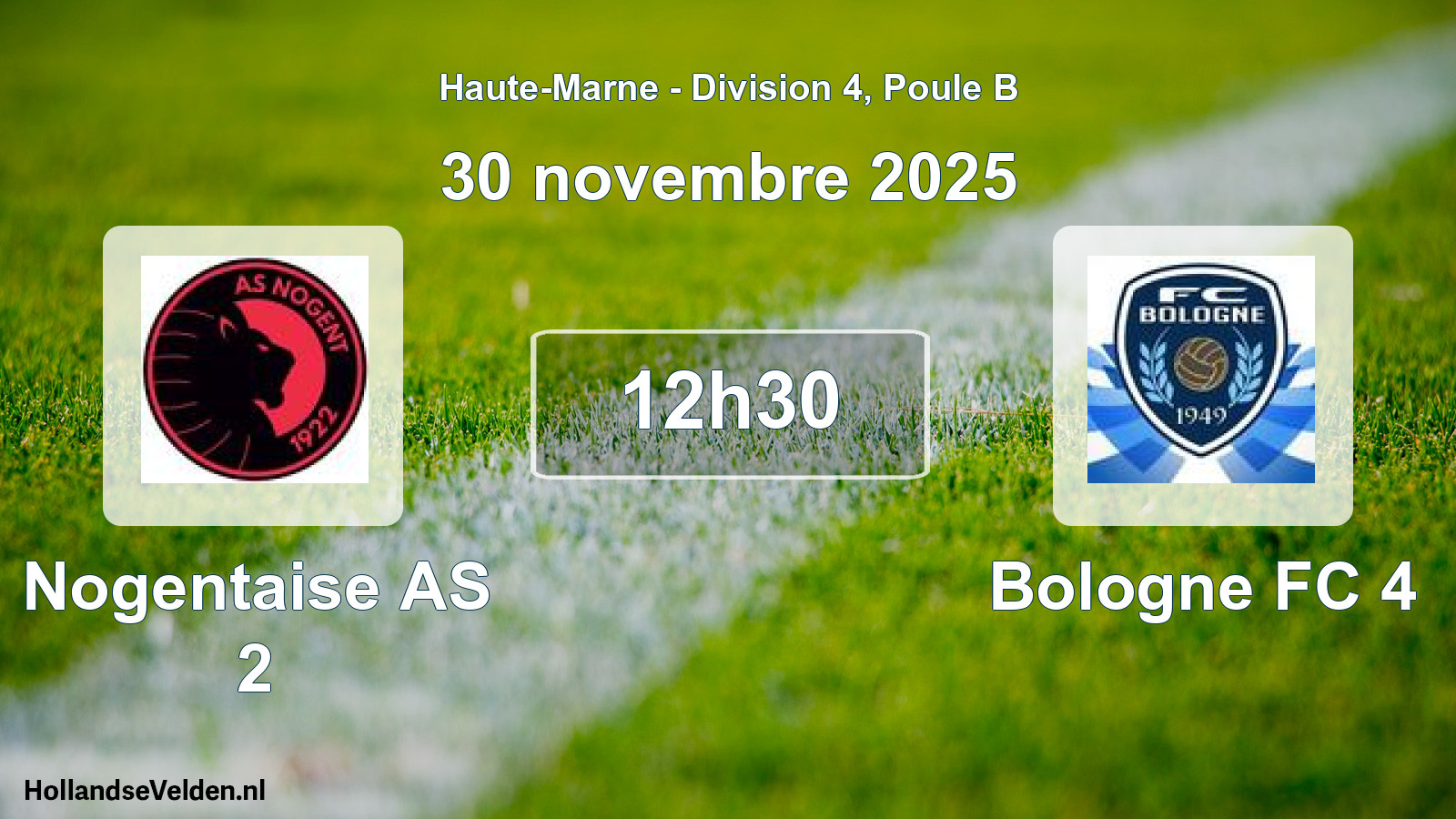 Geplande wedstrijd: Nogentaise AS 2 - Bologne FC 4 (30 november 2025)