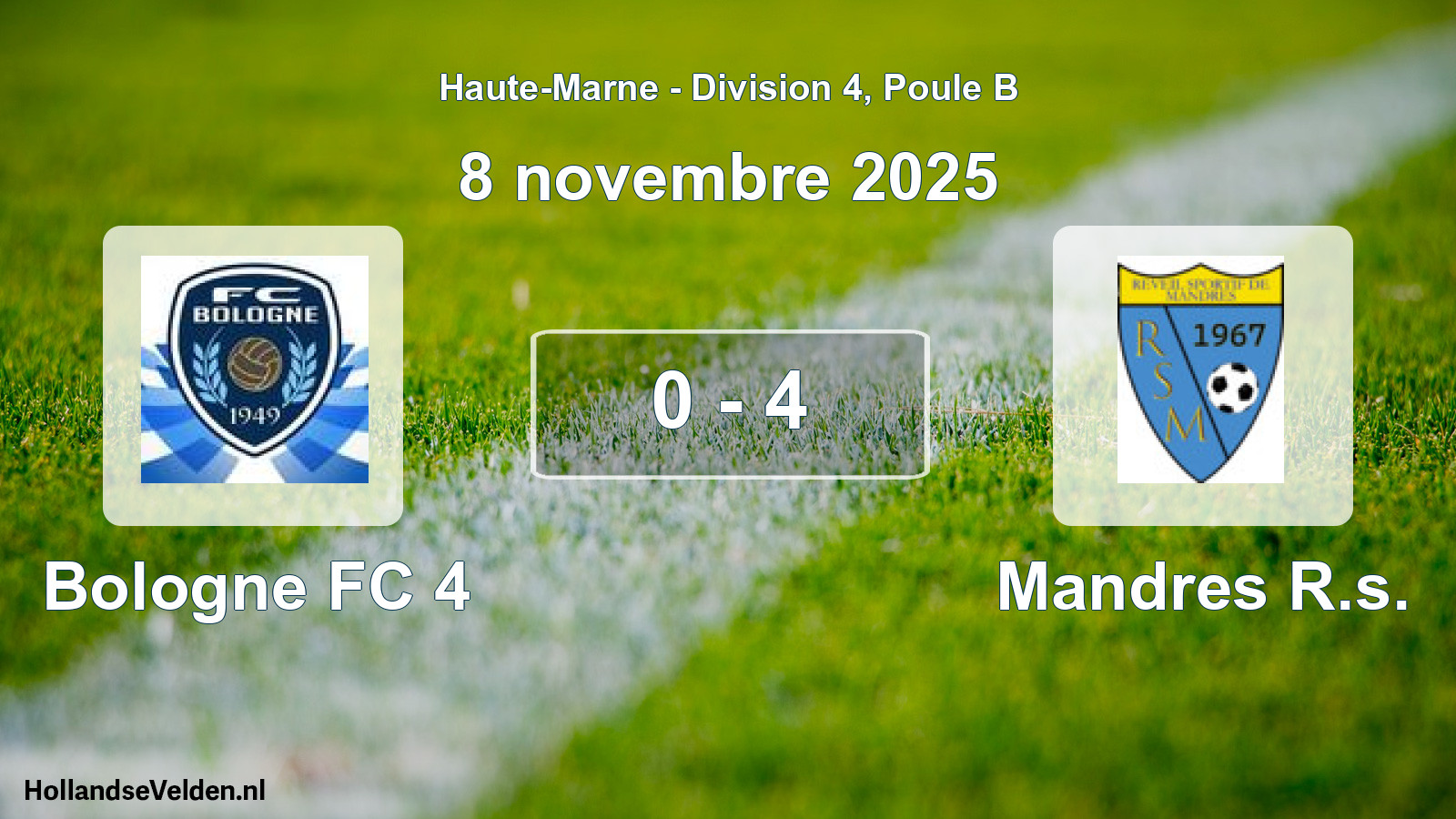 Match joué: Bologne FC 4 - Mandres R.s. 0 - 4 (8 novembre 2025)