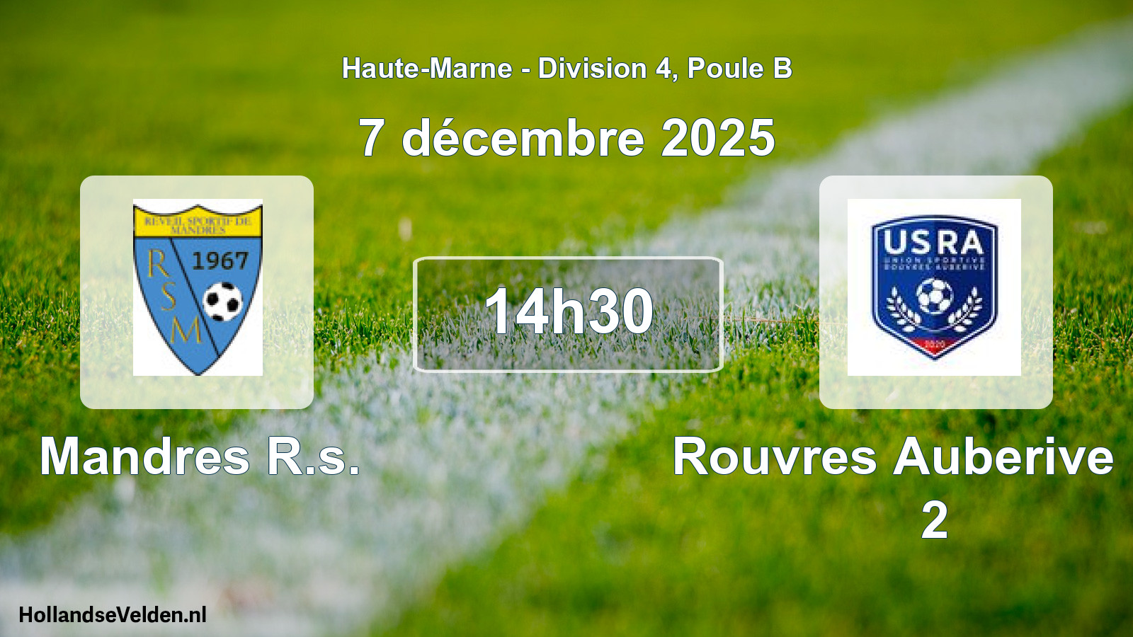 Match programmé: Mandres R.s. - Rouvres Auberive US 2 (7 décembre 2025)