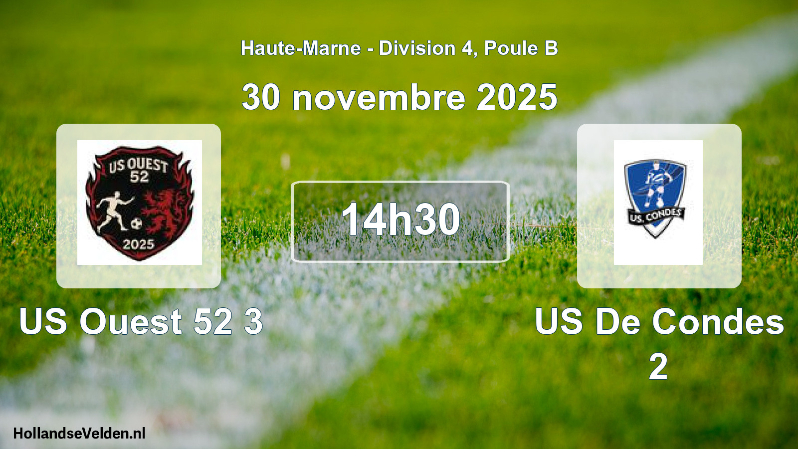 Match programmé: US Ouest 52 3 - US De Condes 2 (30 novembre 2025)