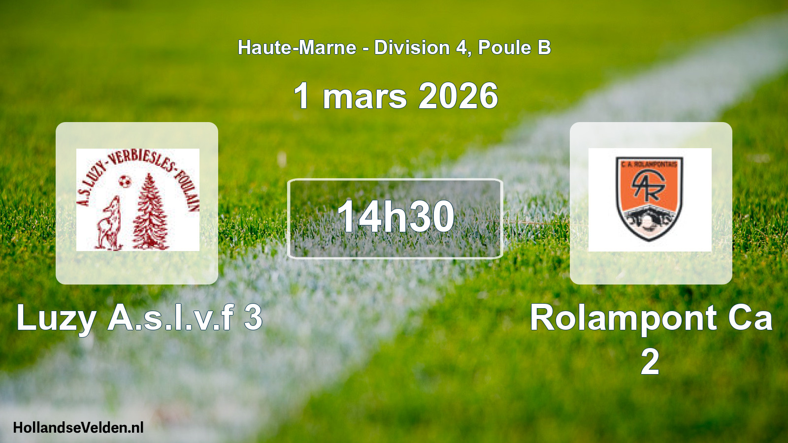 Match programmé: Luzy A.s.l.v.f 3 - Rolampont Ca 2 (1 mars 2026)