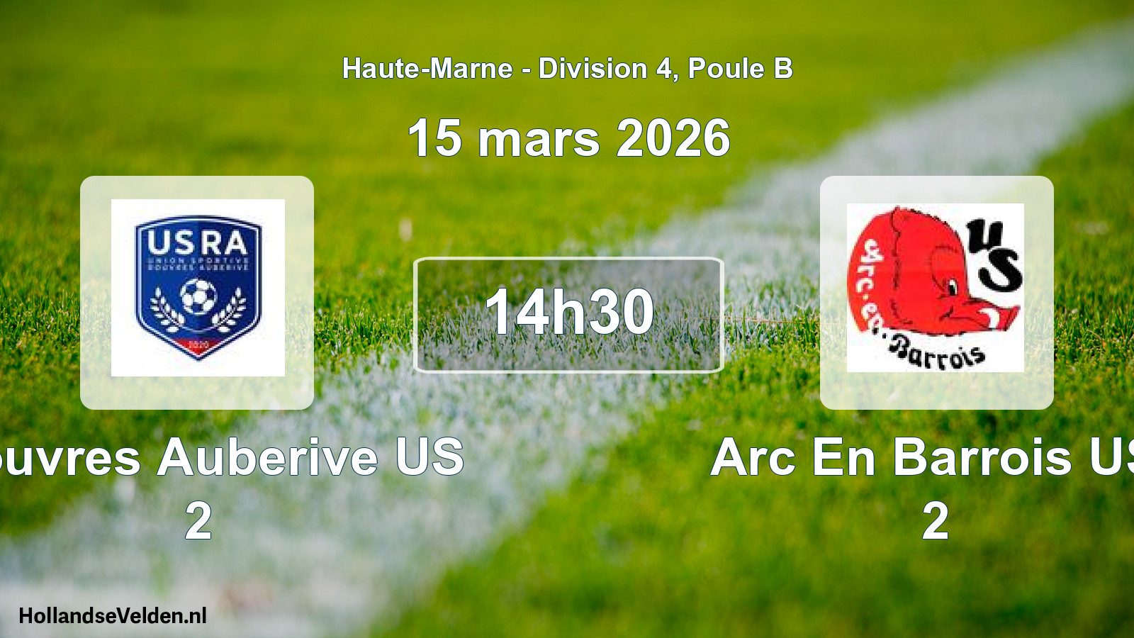 Match programmé: Rouvres Auberive US 2 - Arc En Barrois US 2 (15 mars 2026)