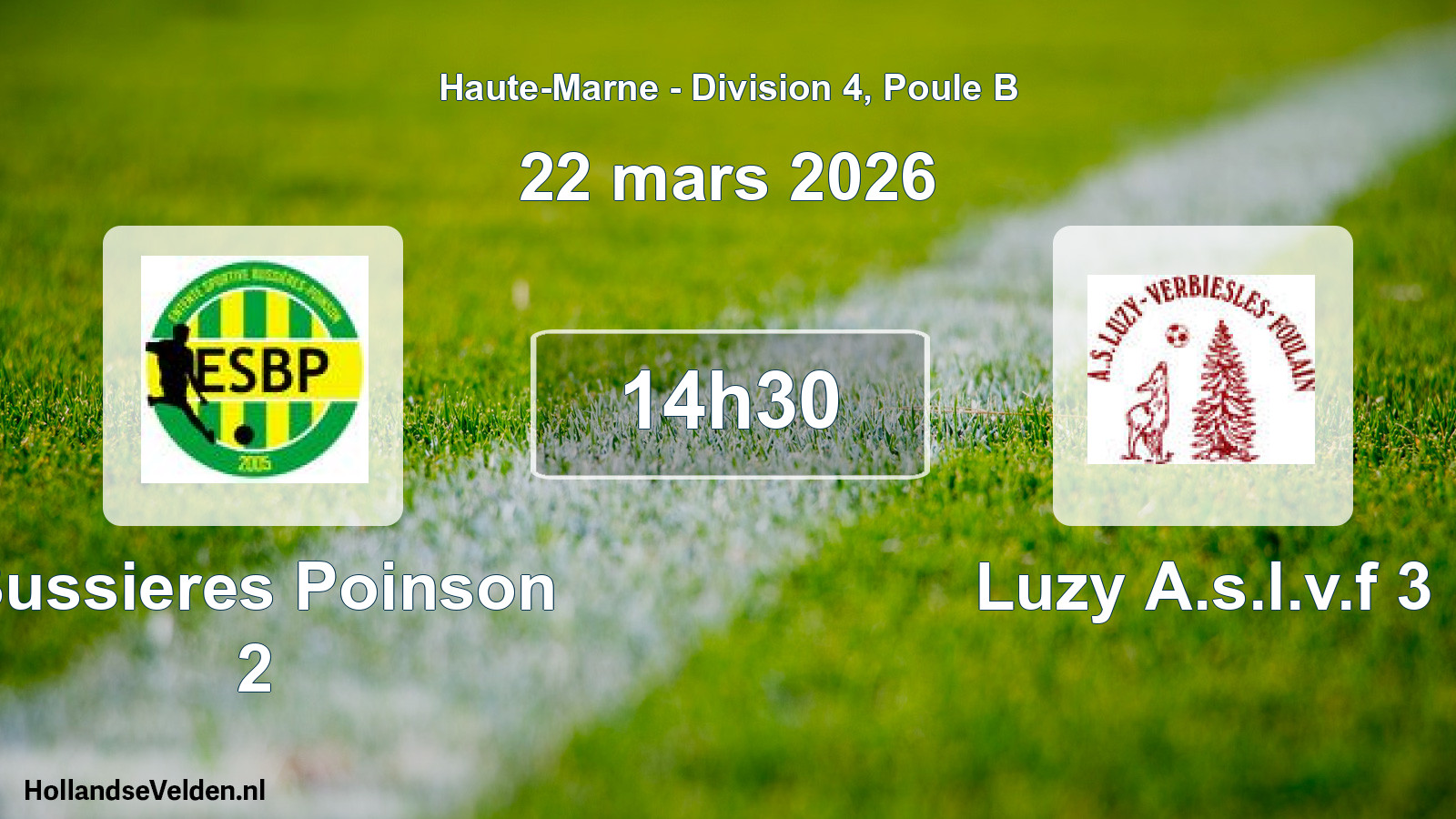 Match programmé: Bussieres Poinson 2 - Luzy A.s.l.v.f 3 (22 mars 2026)