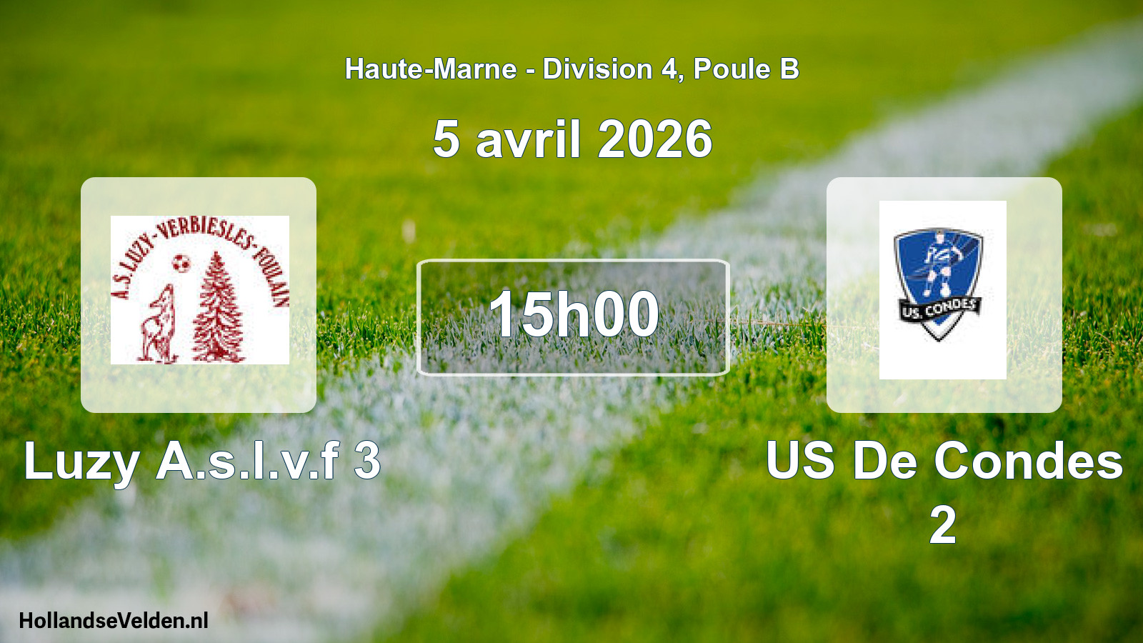Match programmé: Luzy A.s.l.v.f 3 - US De Condes 2 (5 avril 2026)