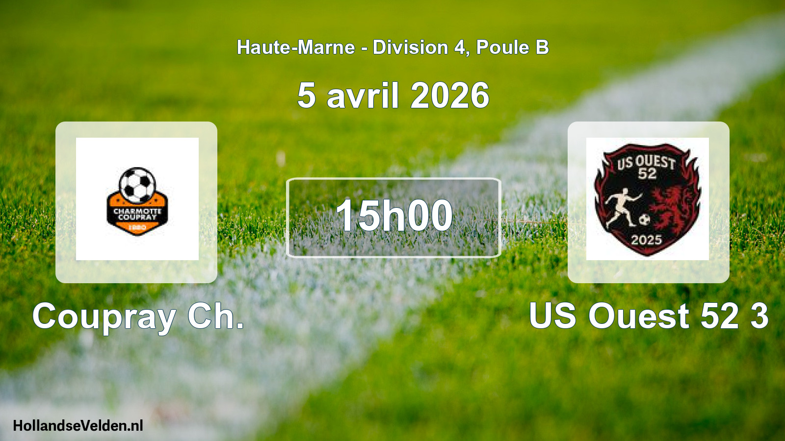 Scheduled Match: Coupray Ch. - US Ouest 52 3 (5 April 2026)