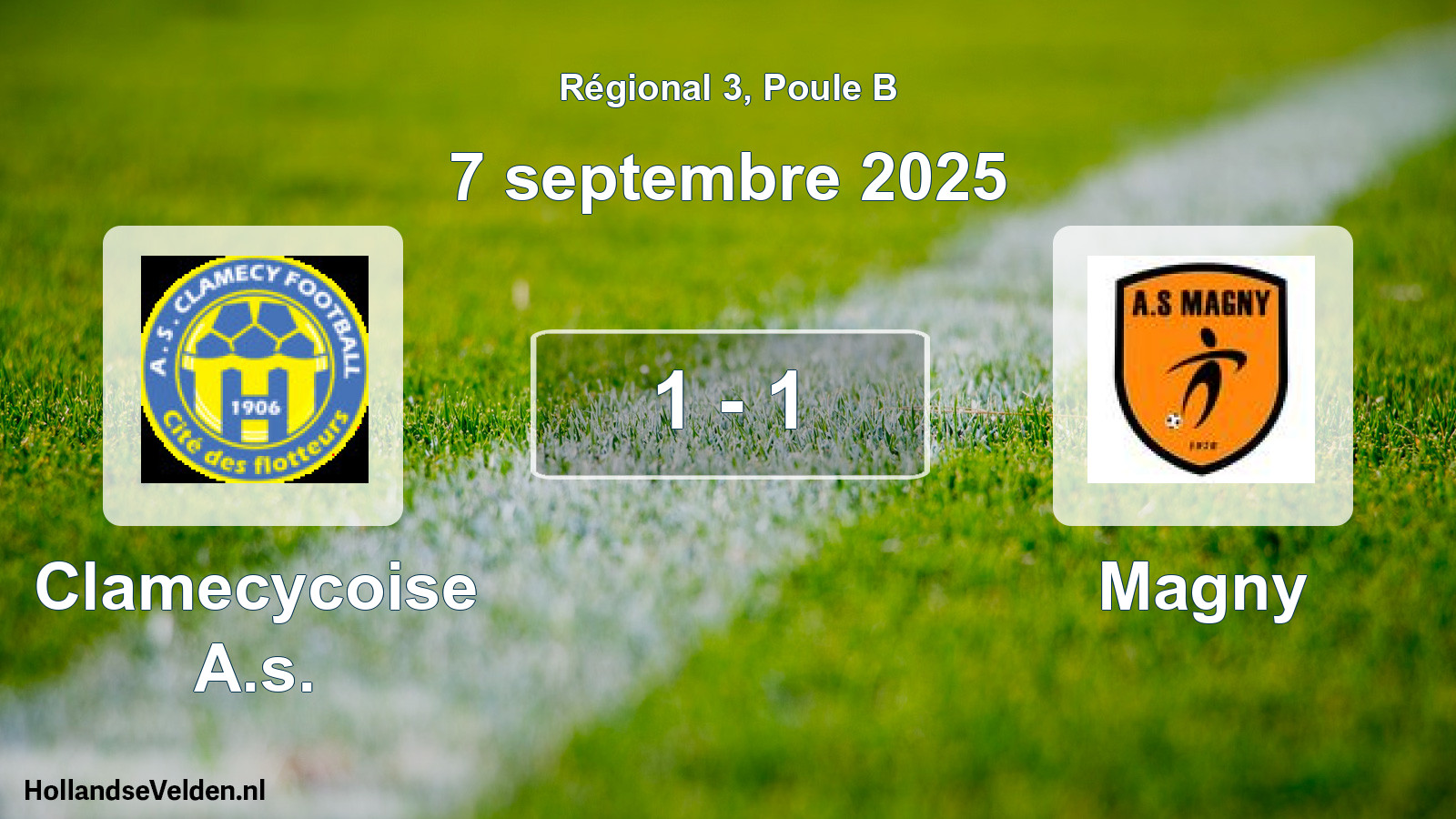 Gespeelde wedstrijd: Clamecycoise A.s. - Magny 1 - 1 (7 septembre 2025)