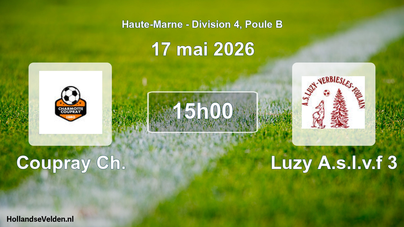 Match programmé: Coupray Ch. - Luzy A.s.l.v.f 3 (17 mai 2026)