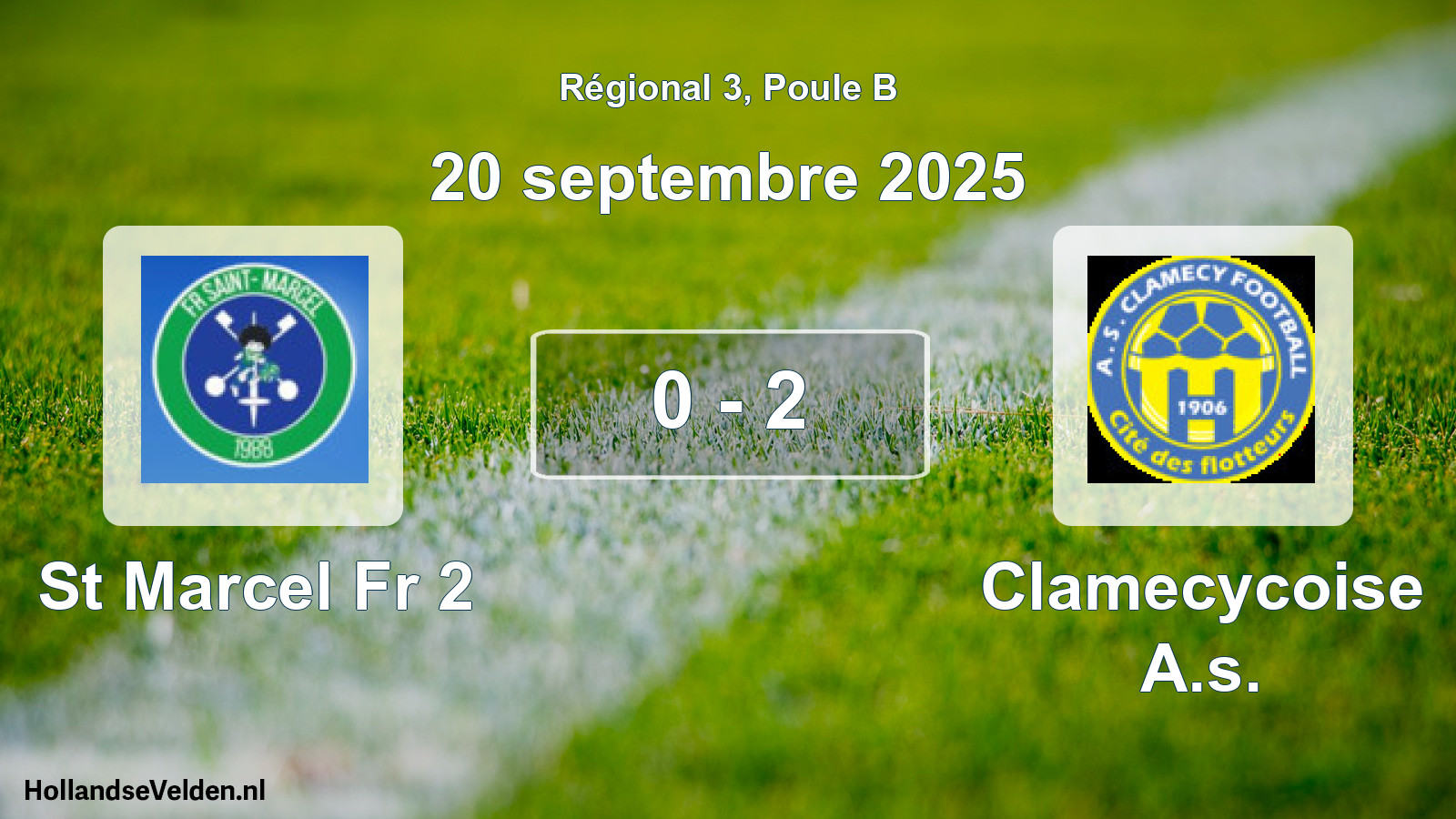 Gespeelde wedstrijd: St Marcel Fr 2 - Clamecycoise A.s. 0 - 2 (20 septembre 2025)