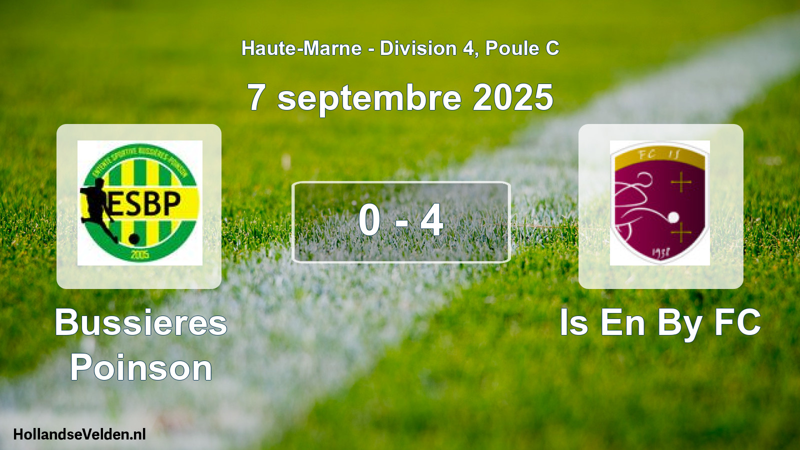 Match joué: Bussieres Poinson - Is En By FC 0 - 4 (7 septembre 2025)