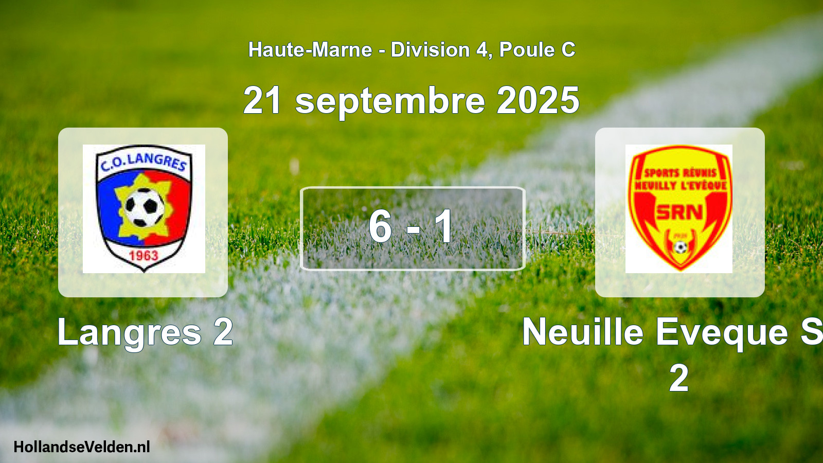 Match joué: Langres 2 - Neuille Eveque Sr 2 6 - 1 (21 septembre 2025)
