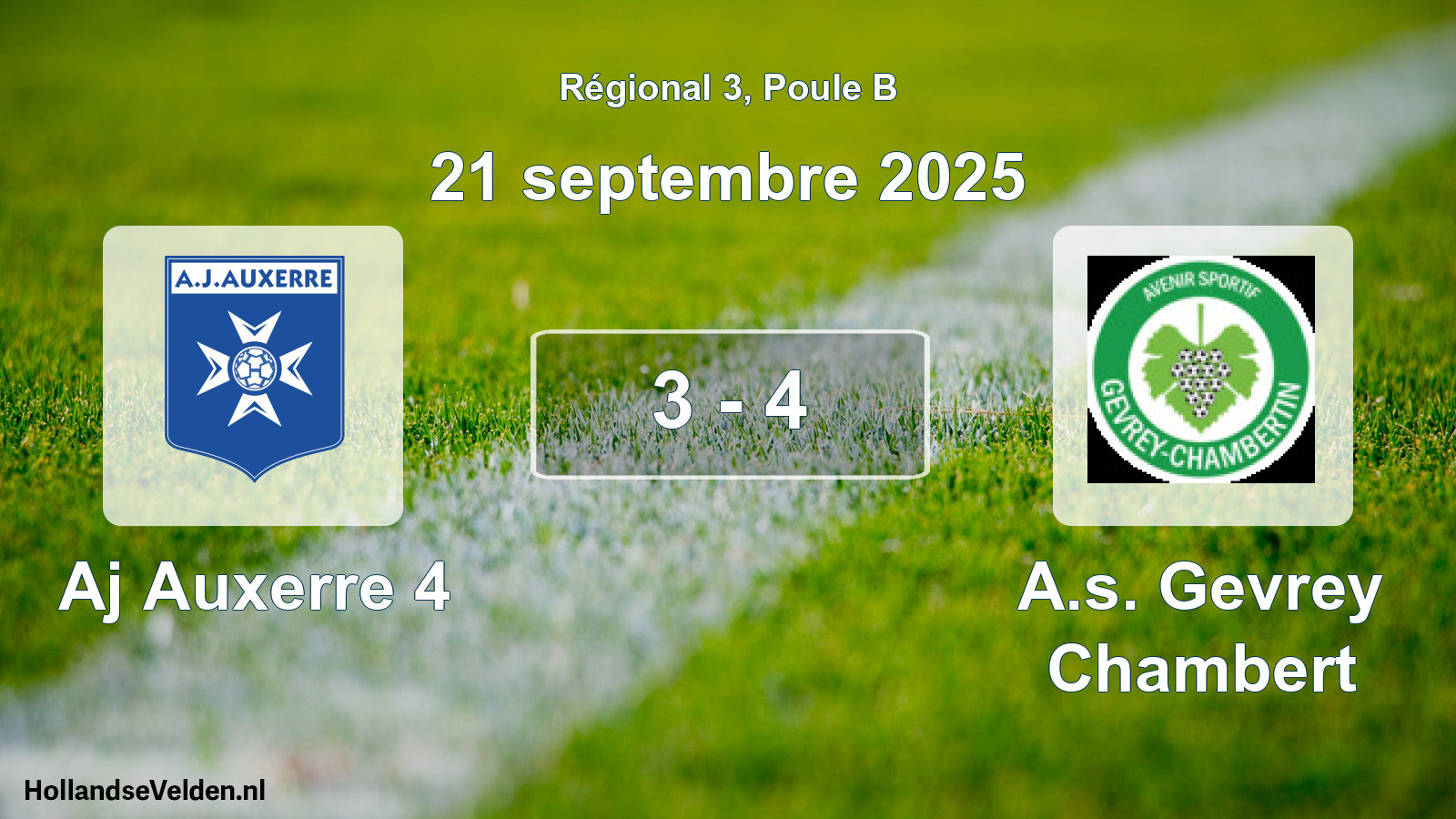 Gespeelde wedstrijd: Aj Auxerre 4 - A.s. Gevrey Chambert 3 - 4 (21 september 2025)
