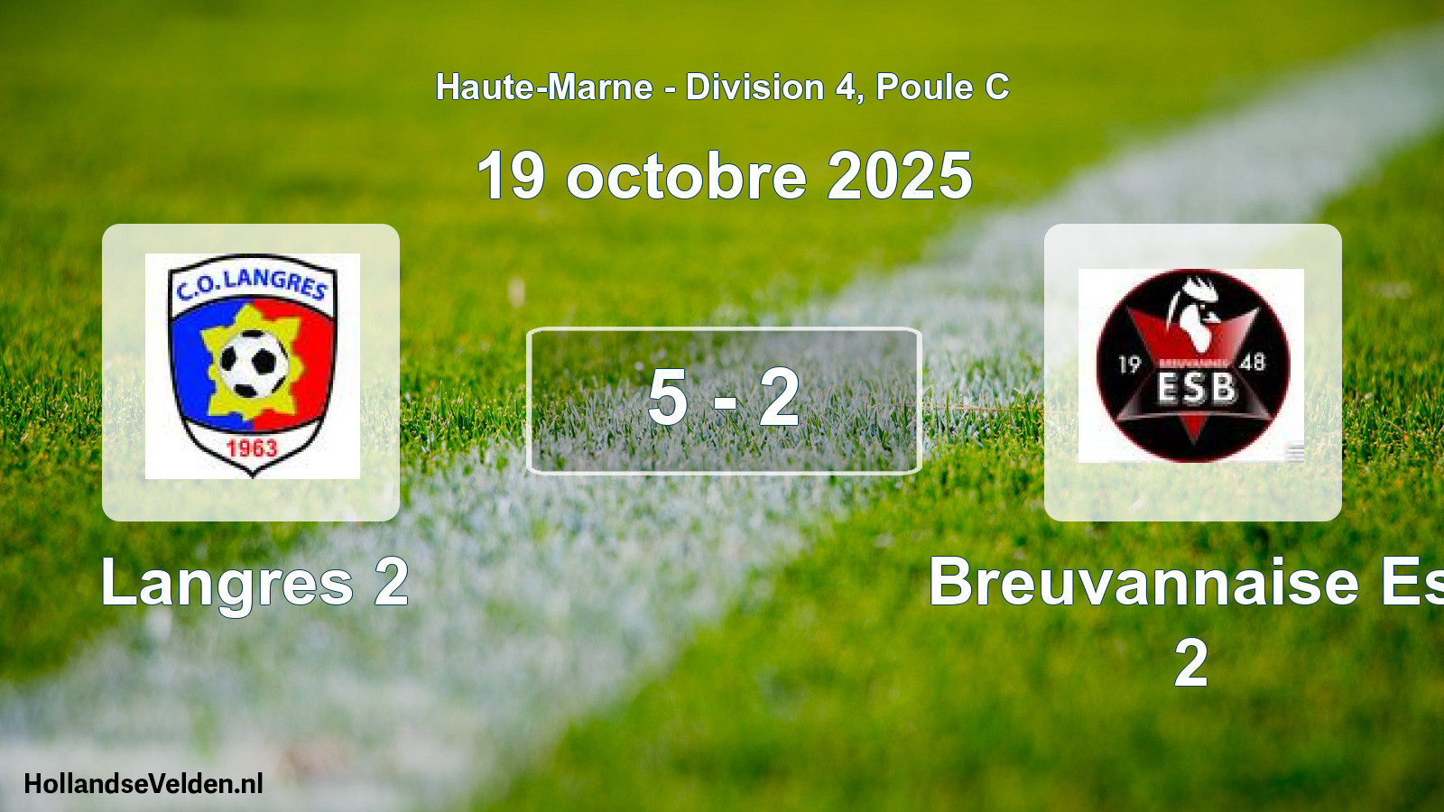 Match joué: Langres 2 - Breuvannaise Es 2 5 - 2 (19 octobre 2025)