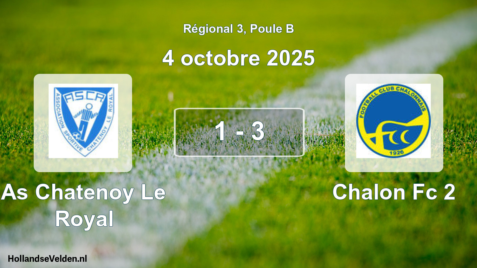 Gespeelde wedstrijd: As Chatenoy Le Royal - Chalon Fc 2 1 - 3 (4 octobre 2025)