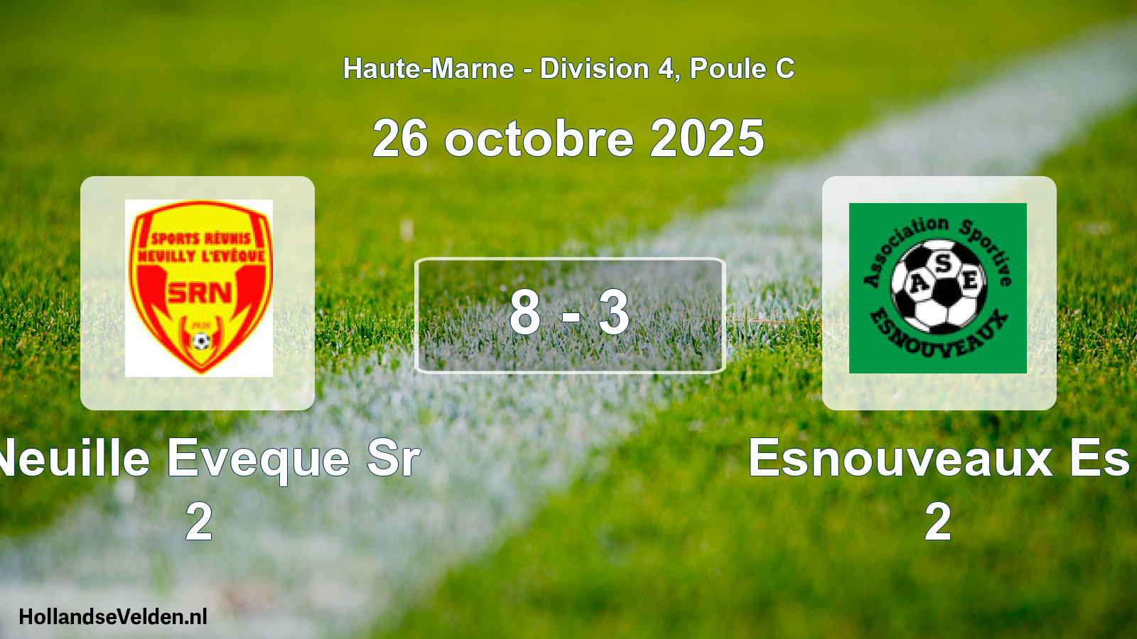 Match joué: Neuille Eveque Sr 2 - Esnouveaux Es 2 8 - 3 (26 octobre 2025)