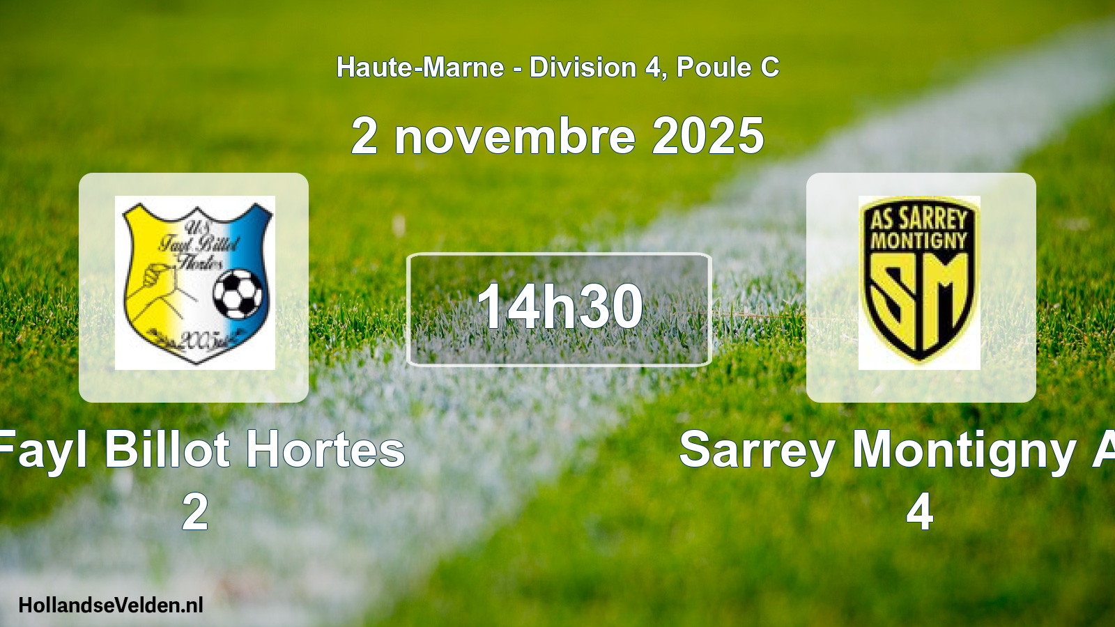 Geplande wedstrijd: Fayl Billot Hortes 2 - Sarrey Montigny AS 4 (2 november 2025)