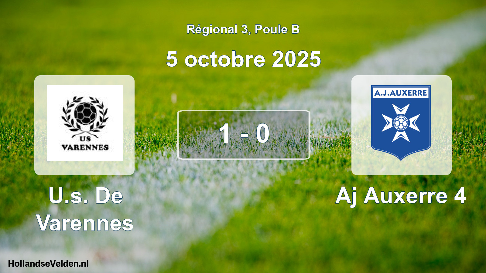 Total number of matches played: U.s. De Varennes - Aj Auxerre 4 1 - 0 (5 October 2025)