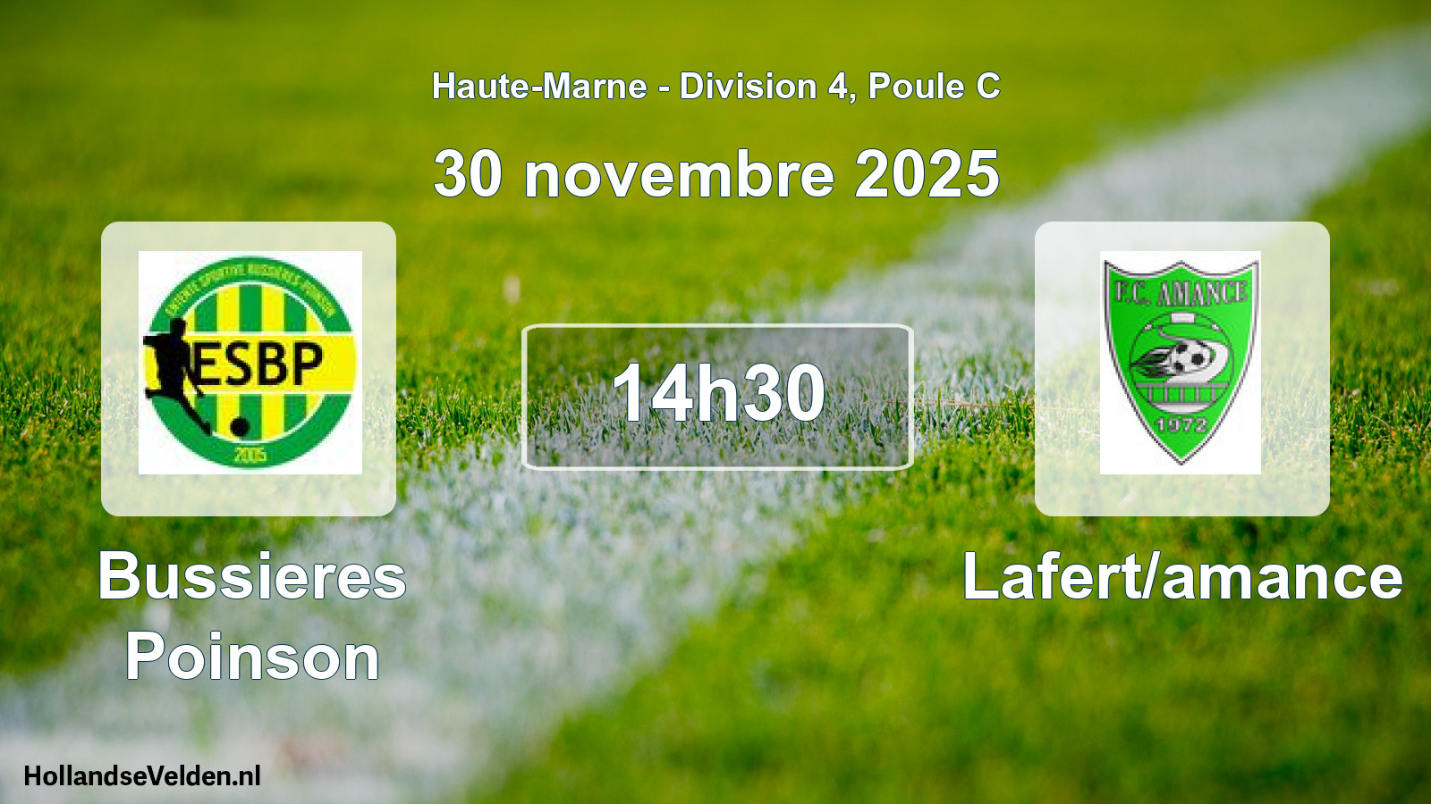 Scheduled Match: Bussieres Poinson - Lafert/amance (30 November 2025)
