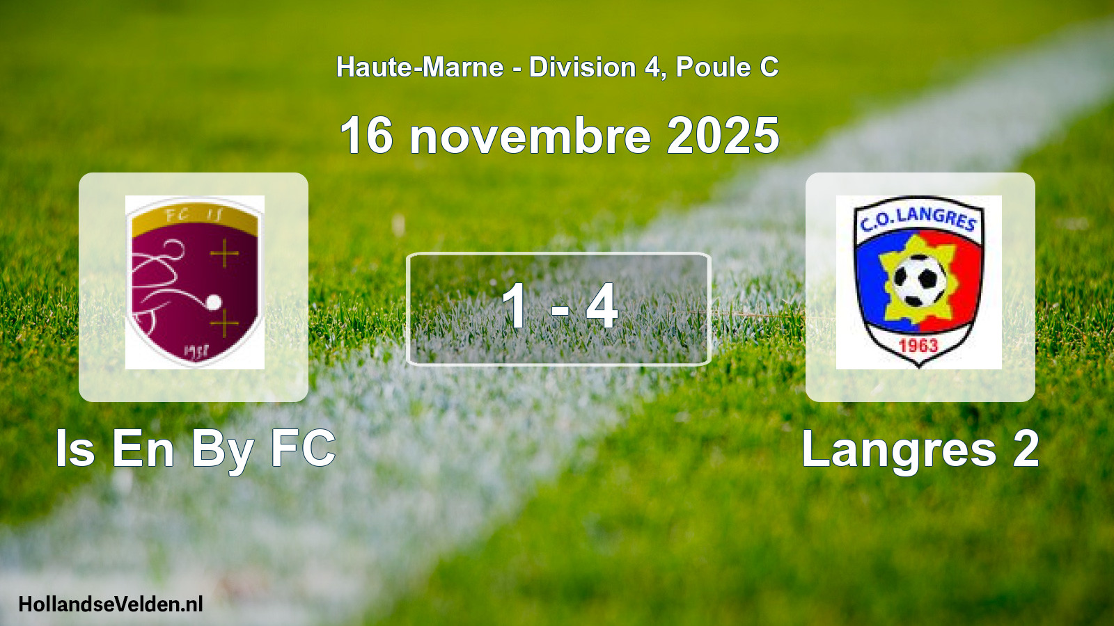 Match joué: Is En By FC - Langres 2 1 - 4 (16 novembre 2025)