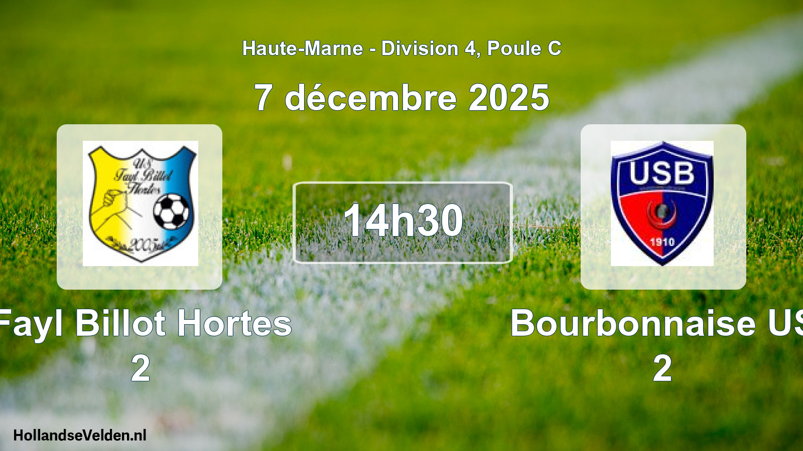 Match programmé: Fayl Billot Hortes 2 - Bourbonnaise US 2 (7 décembre 2025)