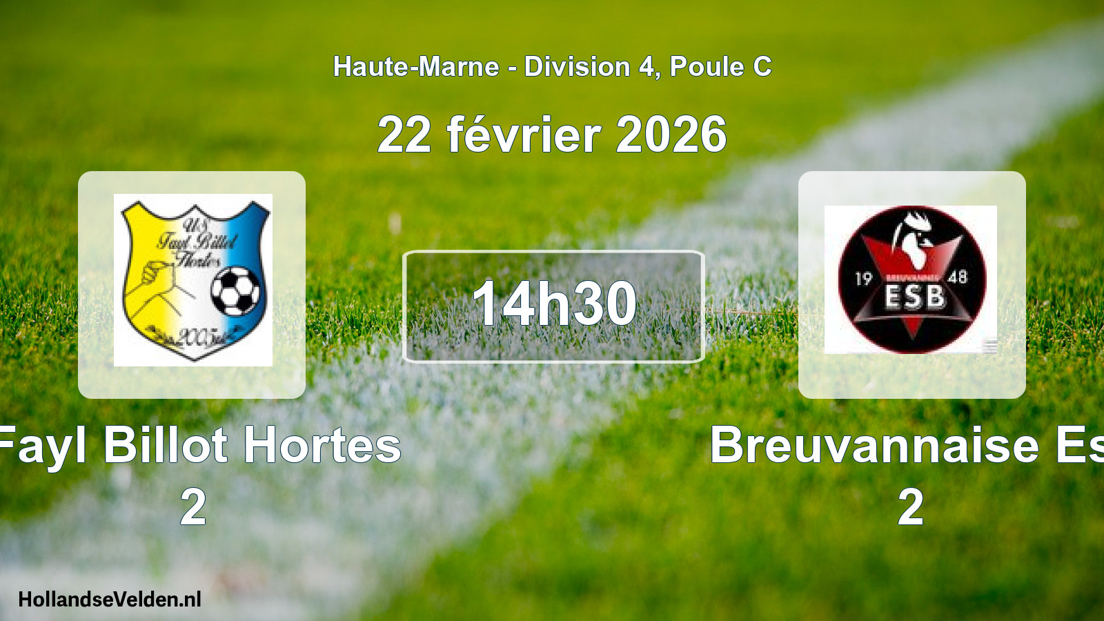 Match programmé: Fayl Billot Hortes 2 - Breuvannaise Es 2 (22 février 2026)