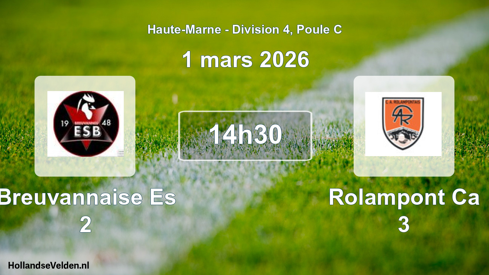Match programmé: Breuvannaise Es 2 - Rolampont Ca 3 (1 mars 2026)