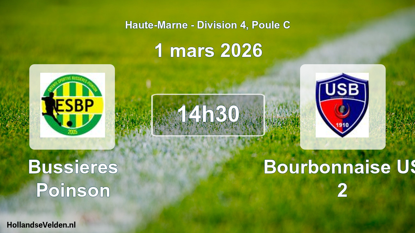Match programmé: Bussieres Poinson - Bourbonnaise US 2 (1 mars 2026)