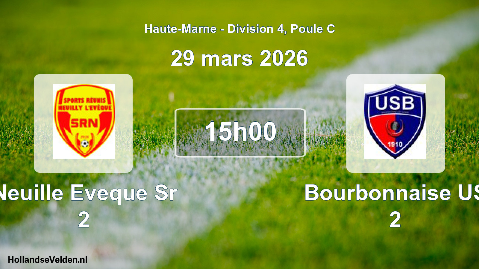 Match programmé: Neuille Eveque Sr 2 - Bourbonnaise US 2 (29 mars 2026)