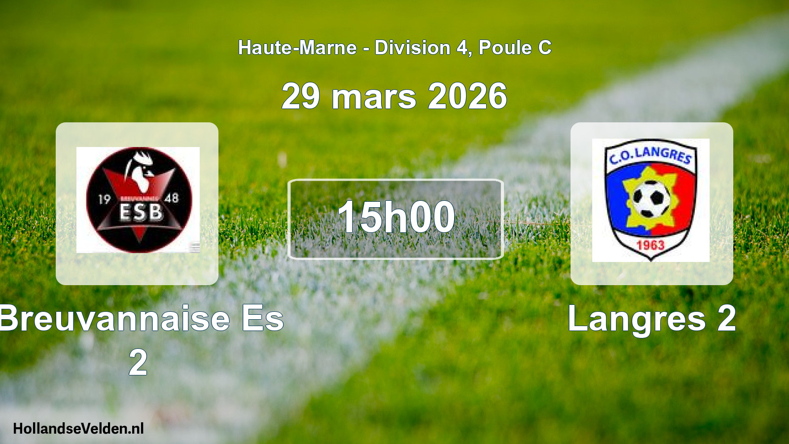 Match programmé: Breuvannaise Es 2 - Langres 2 (29 mars 2026)