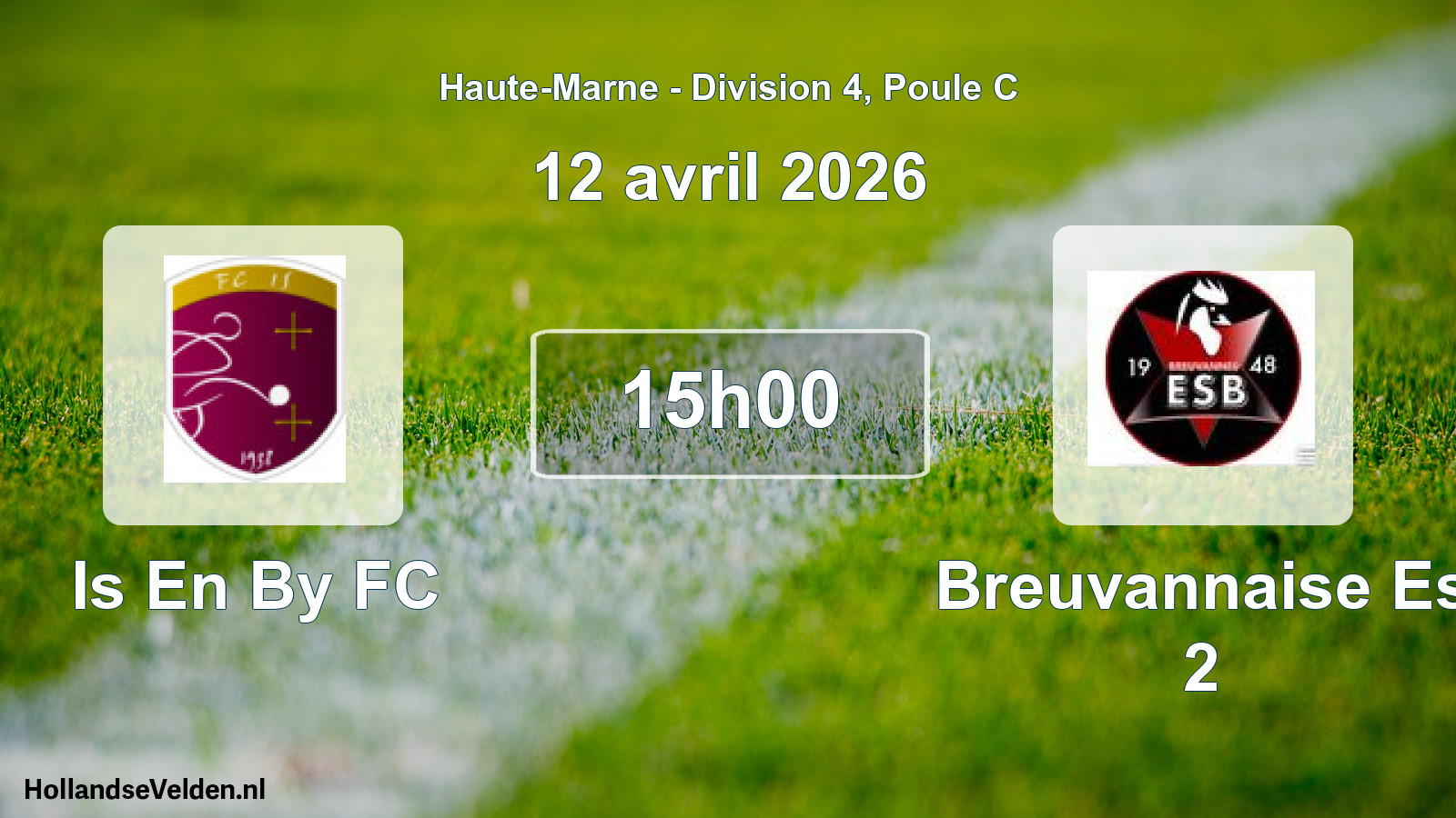 Match programmé: Is En By FC - Breuvannaise Es 2 (12 avril 2026)