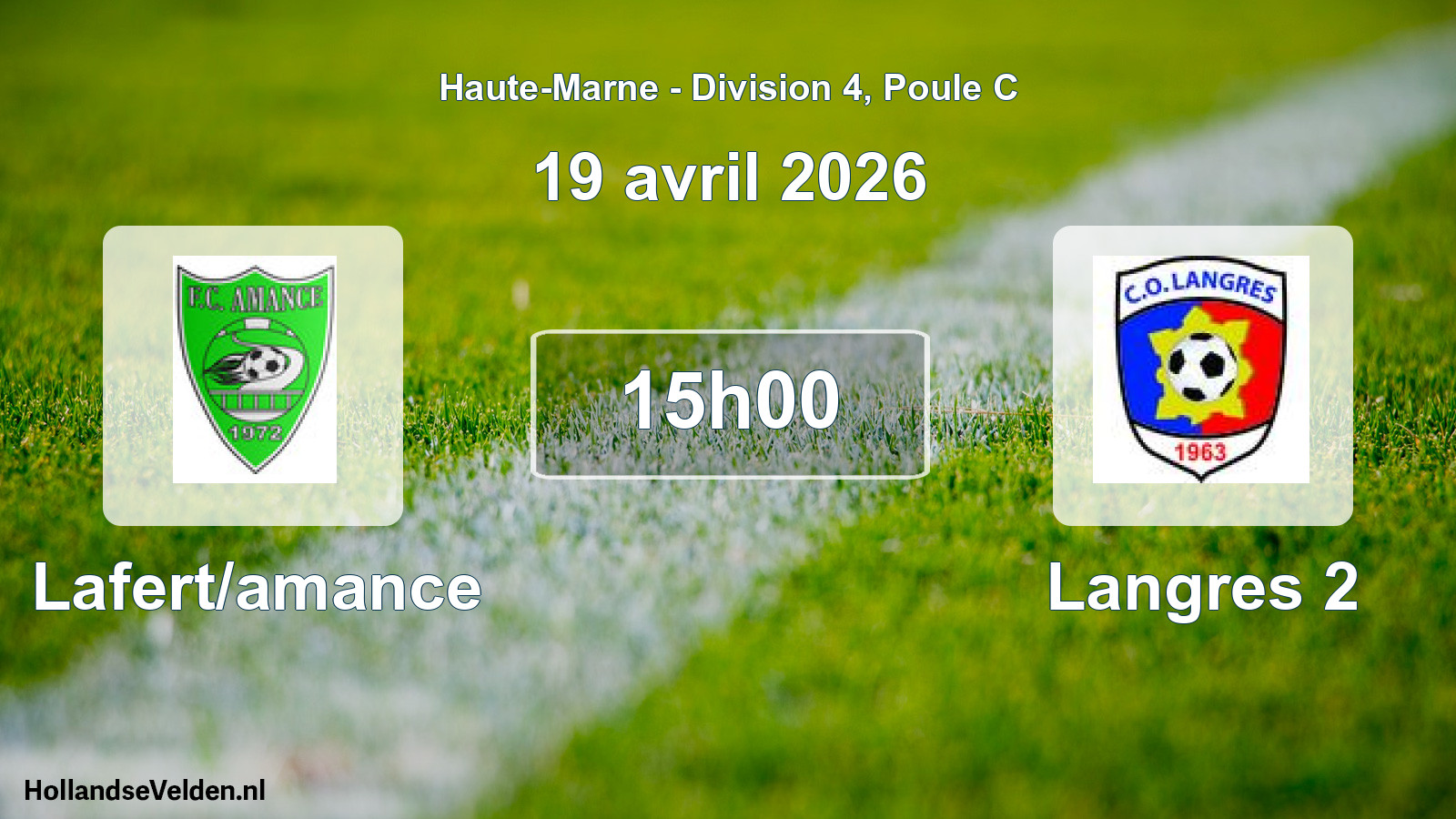 Match programmé: Lafert/amance - Langres 2 (19 avril 2026)