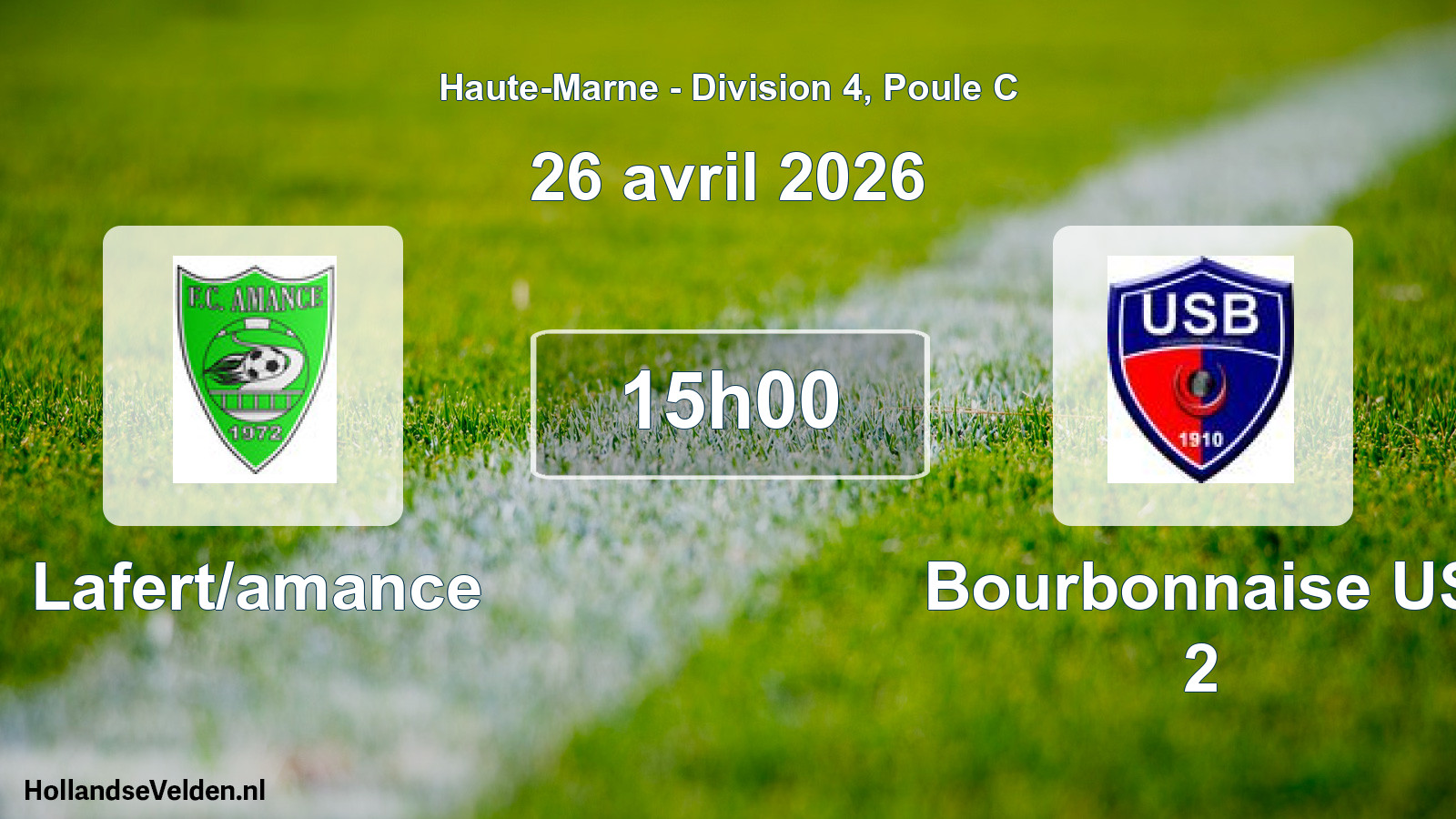 Scheduled Match: Lafert/amance - Bourbonnaise US 2 (26 April 2026)
