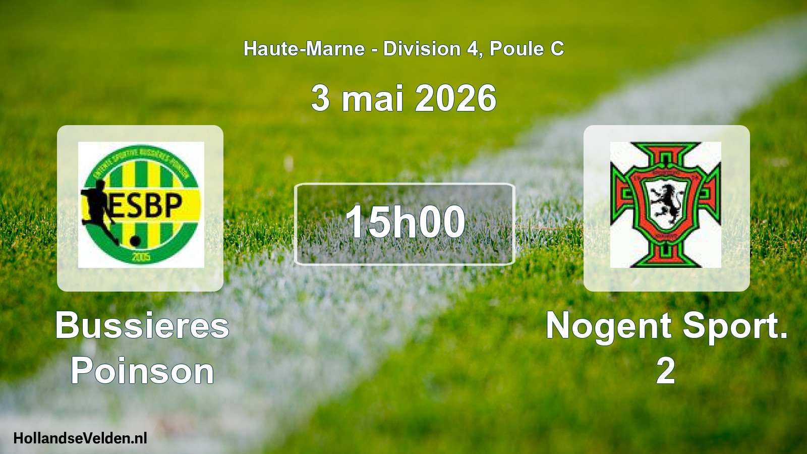Match programmé: Bussieres Poinson - Nogent Sport. 2 (3 mai 2026)