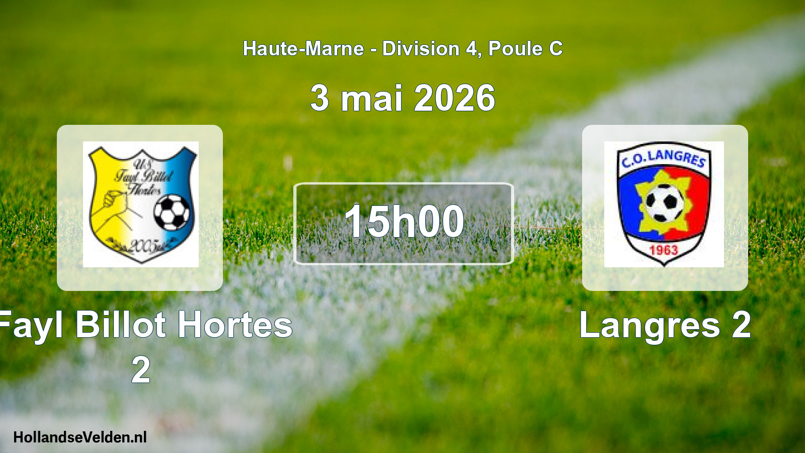 Match programmé: Fayl Billot Hortes 2 - Langres 2 (3 mai 2026)
