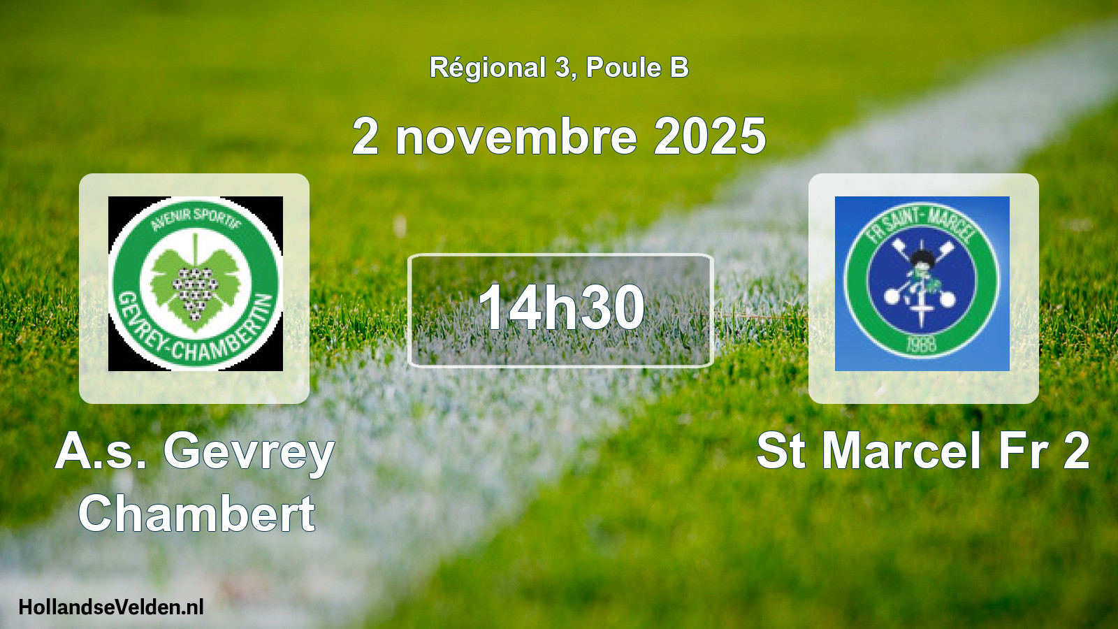 Geplande wedstrijd: A.s. Gevrey Chambert - St Marcel Fr 2 (2 novembre 2025)