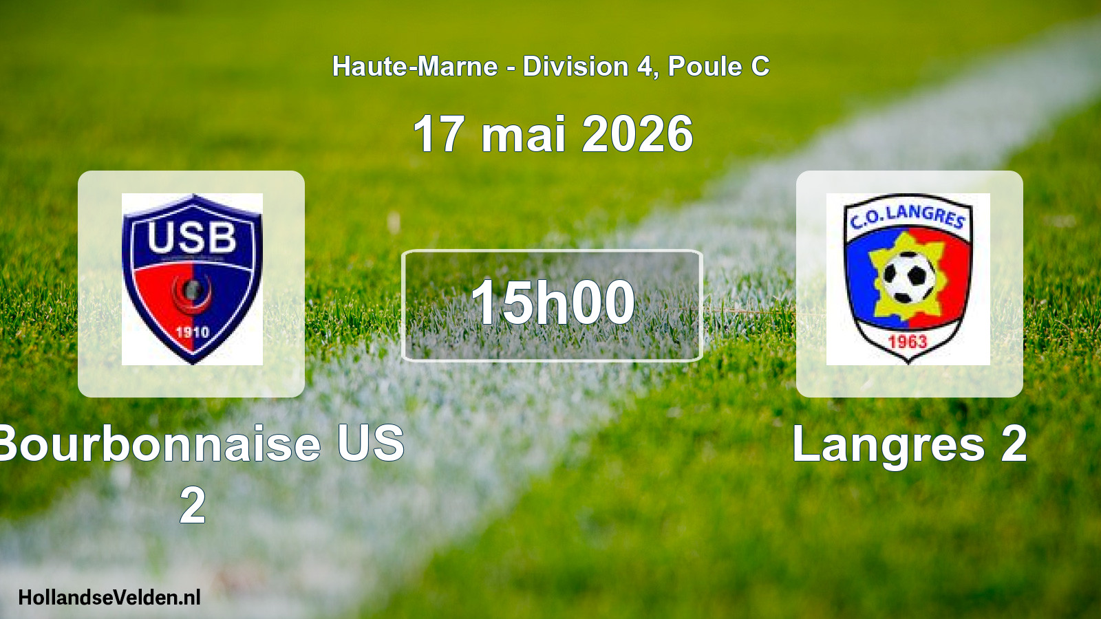 Match programmé: Bourbonnaise US 2 - Langres 2 (17 mai 2026)