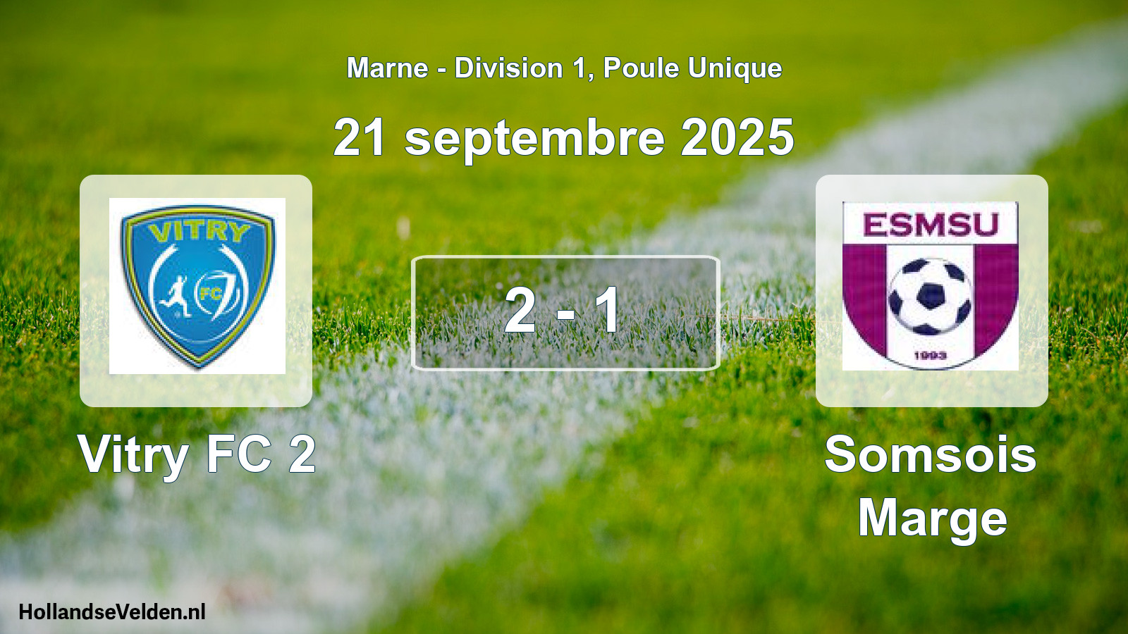 Match joué: Vitry FC 2 - Somsois Marge 2 - 1 (21 septembre 2025)