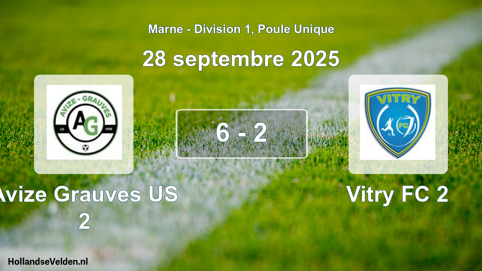 Gespeelde wedstrijd: Avize Grauves US 2 - Vitry FC 2 6 - 2 (28 september 2025)