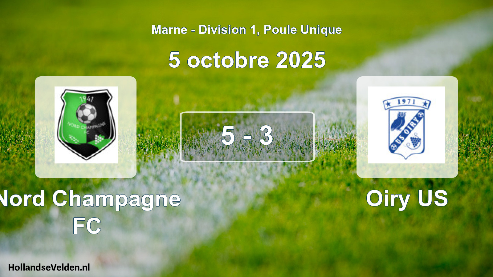 Gespeelde wedstrijd: Nord Champagne FC - Oiry US 5 - 3 (5 oktober 2025)