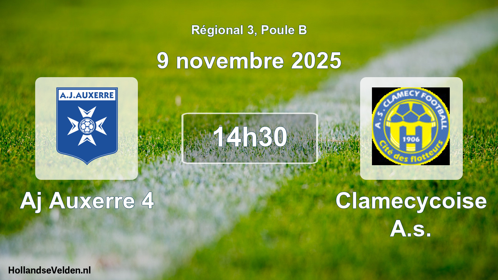 Geplande wedstrijd: Aj Auxerre 4 - Clamecycoise A.s. (9 novembre 2025)