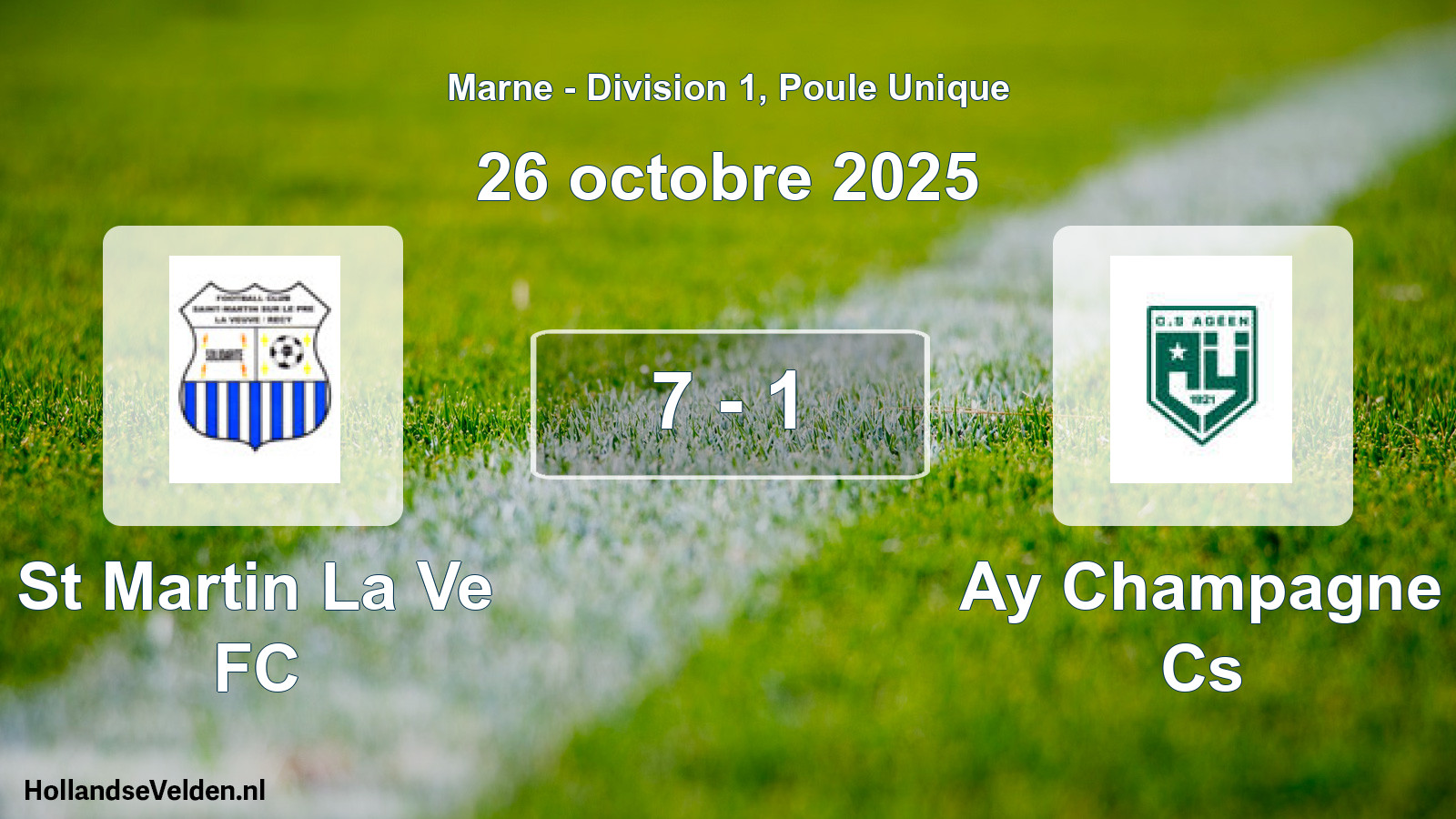 Match joué: St Martin La Ve FC - Ay Champagne Cs 7 - 1 (26 octobre 2025)