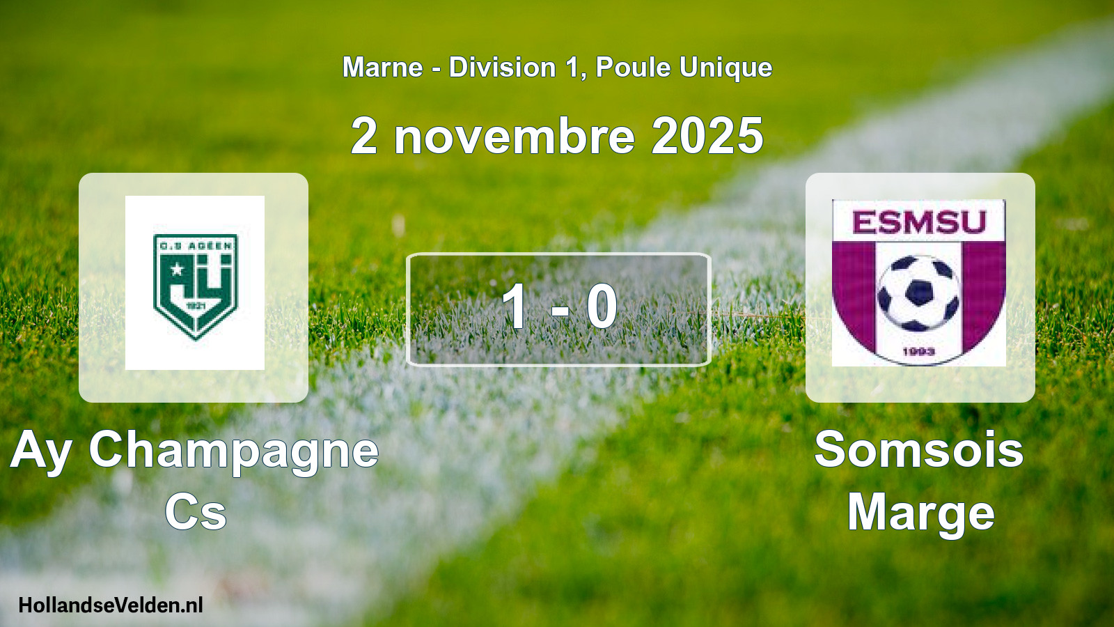 Match joué: Ay Champagne Cs - Somsois Marge 1 - 0 (2 novembre 2025)