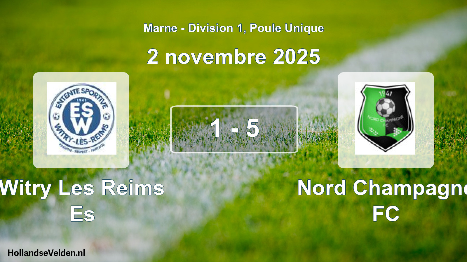 Match joué: Witry Les Reims Es - Nord Champagne FC 1 - 5 (2 novembre 2025)