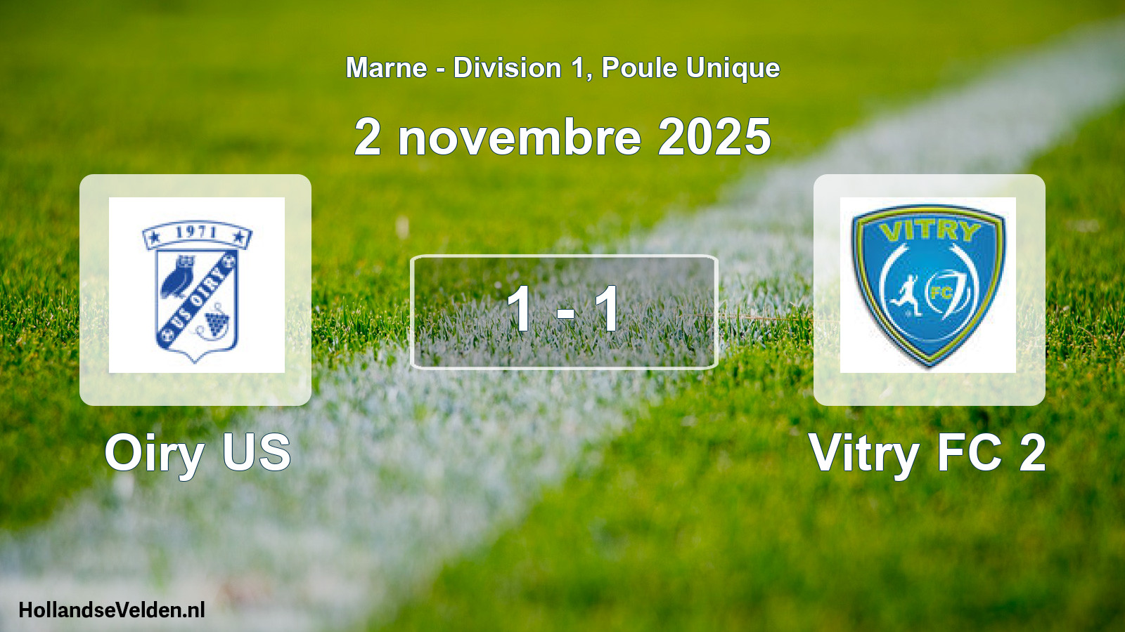 Total number of matches played: Oiry US - Vitry FC 2 1 - 1 (2 November 2025)