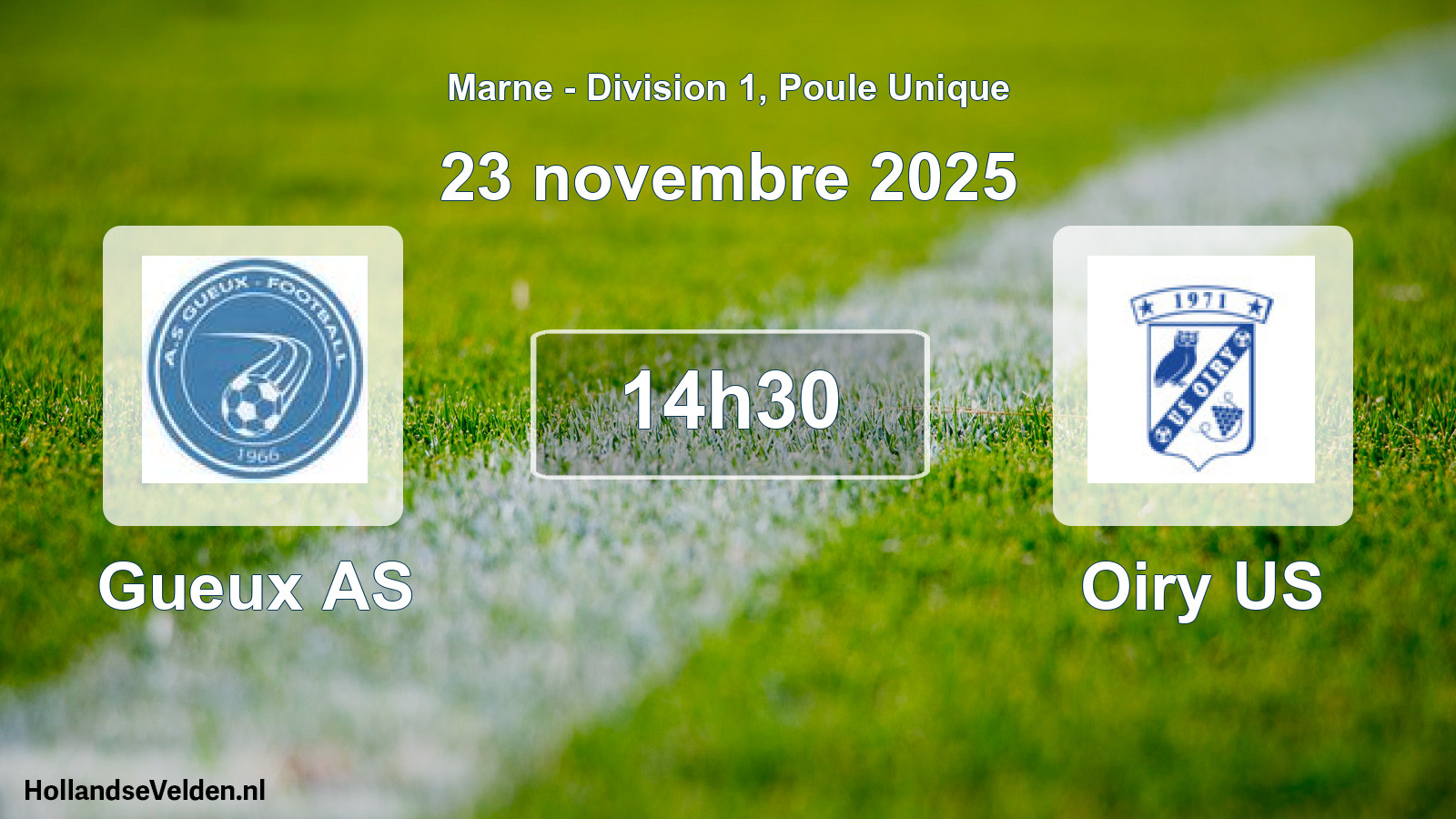Match programmé: Gueux AS - Oiry US (23 novembre 2025)